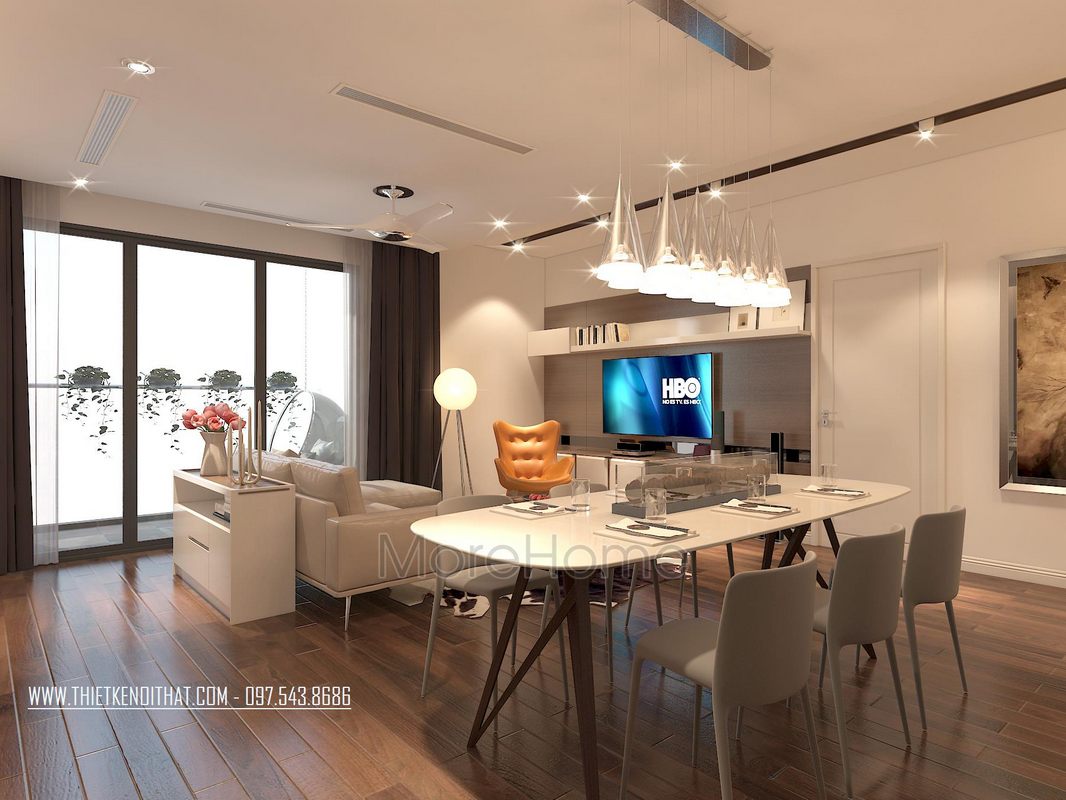 Bàn ăn hiện đại với ghế Grace không tay BA-05